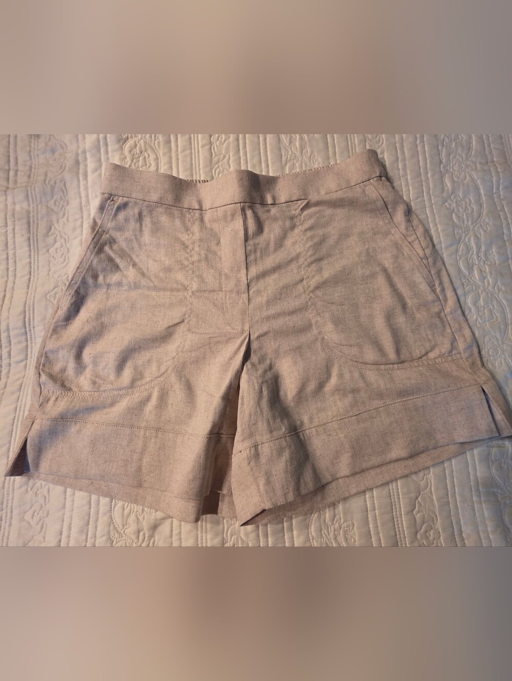 Banana Republic Linen Blend High Rise Pull-on Beige Shorts